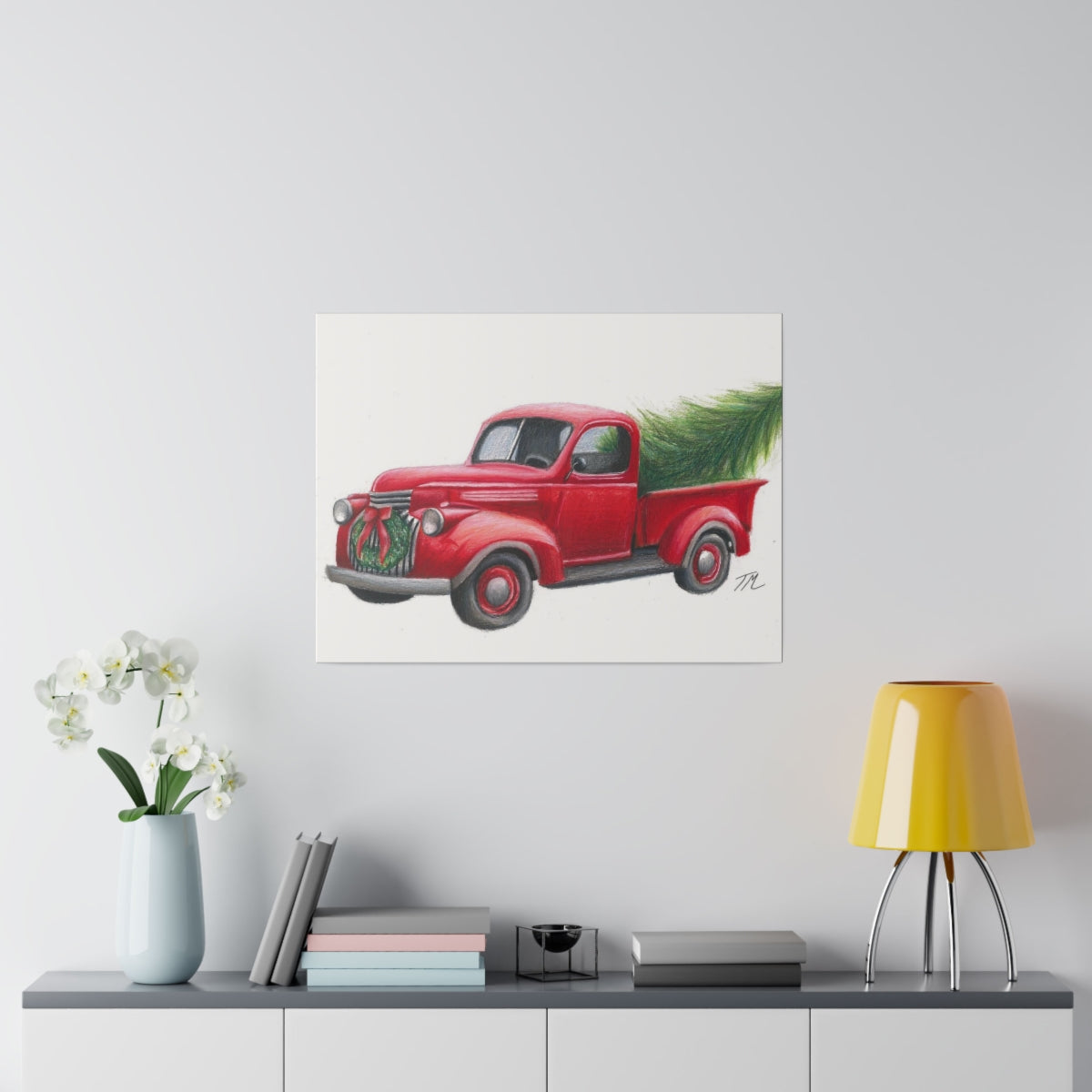 Christmas Truck - Canvas - Tommy Manning Art
