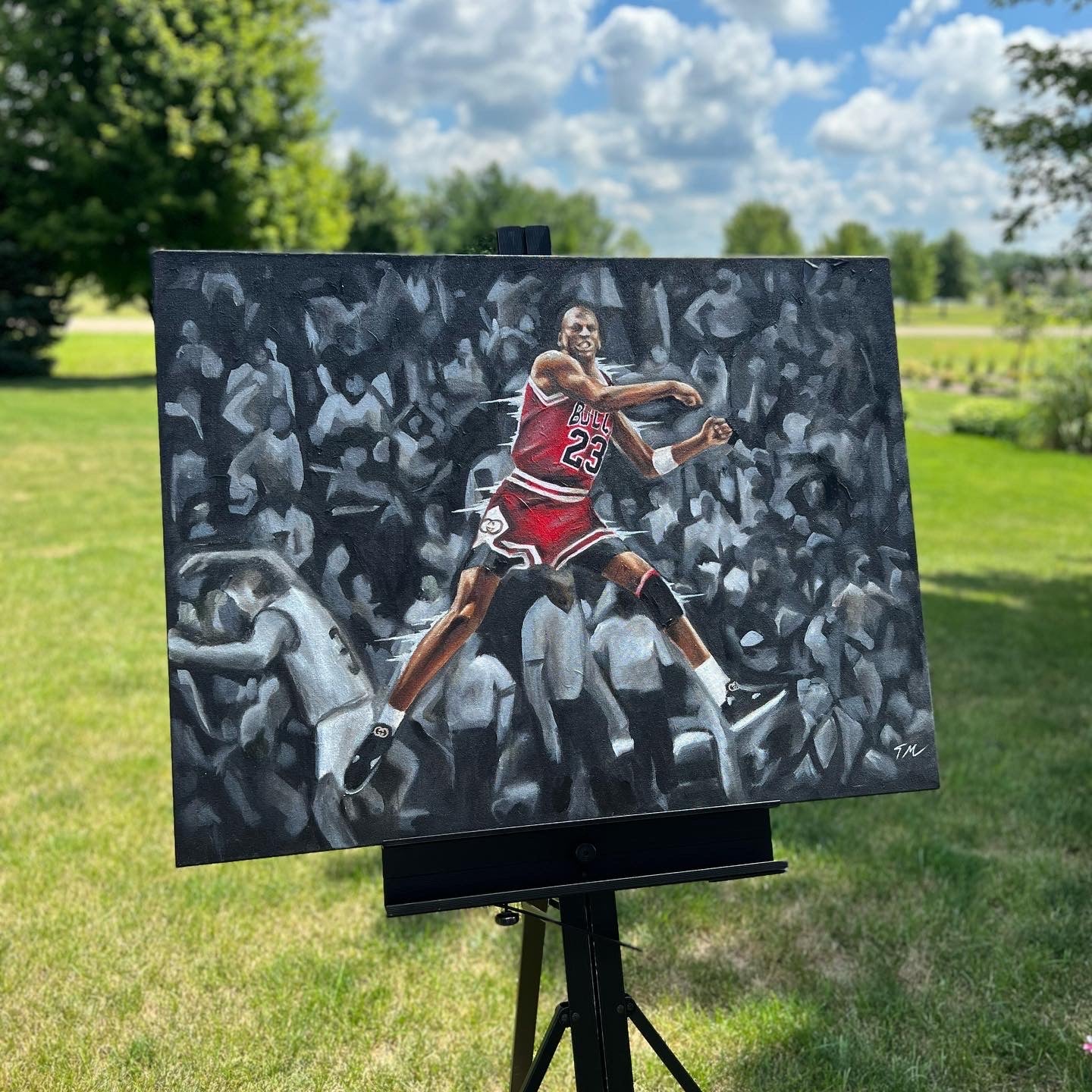 Michael Jordan "The Shot - Original Painting 40x30 - Tommy Manning Art