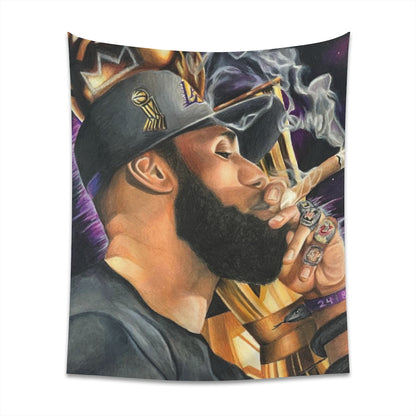 KING LXBRON - Tapestry - Tommy Manning Art