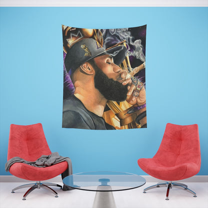 KING LXBRON - Tapestry - Tommy Manning Art