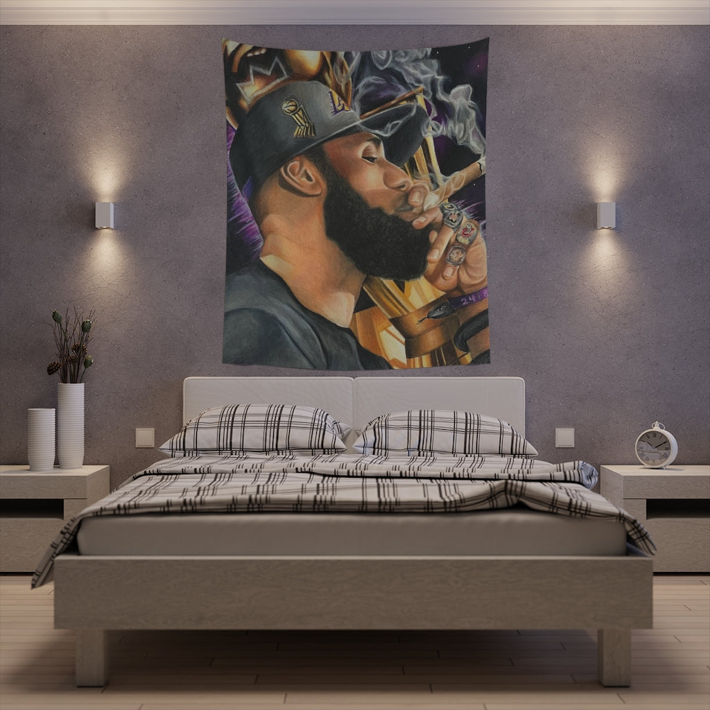 KING LXBRON - Tapestry - Tommy Manning Art