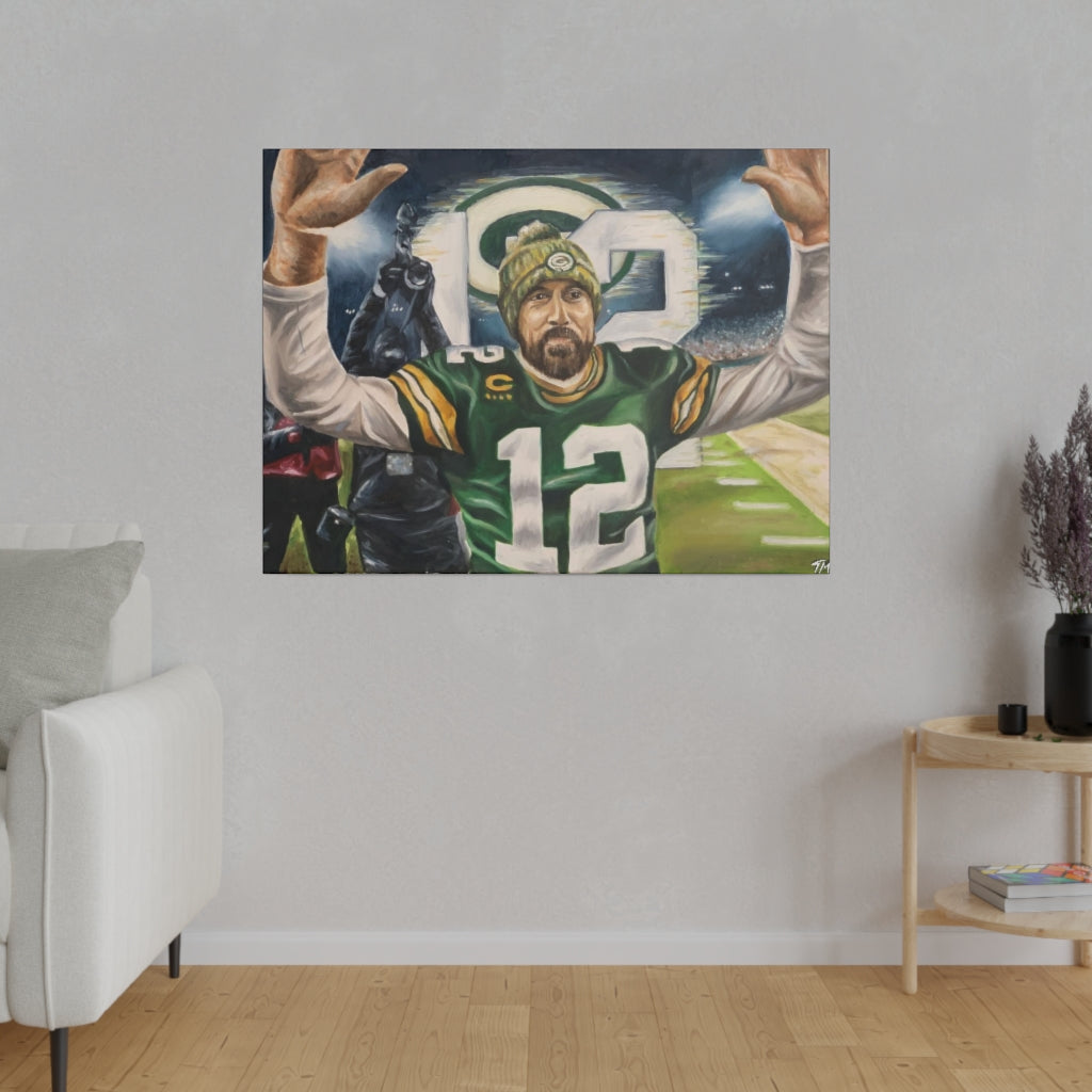 Aaron Rodgers - Canvas - Tommy Manning Art