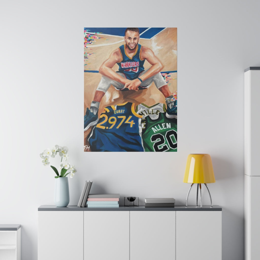 Steph Curry (Glitch) - Canvas - Tommy Manning Art