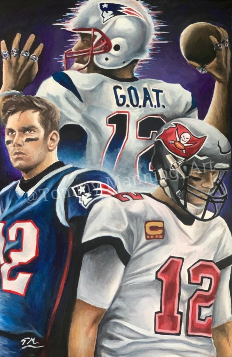 Artist Signed Print of Tom store Brady The G.O