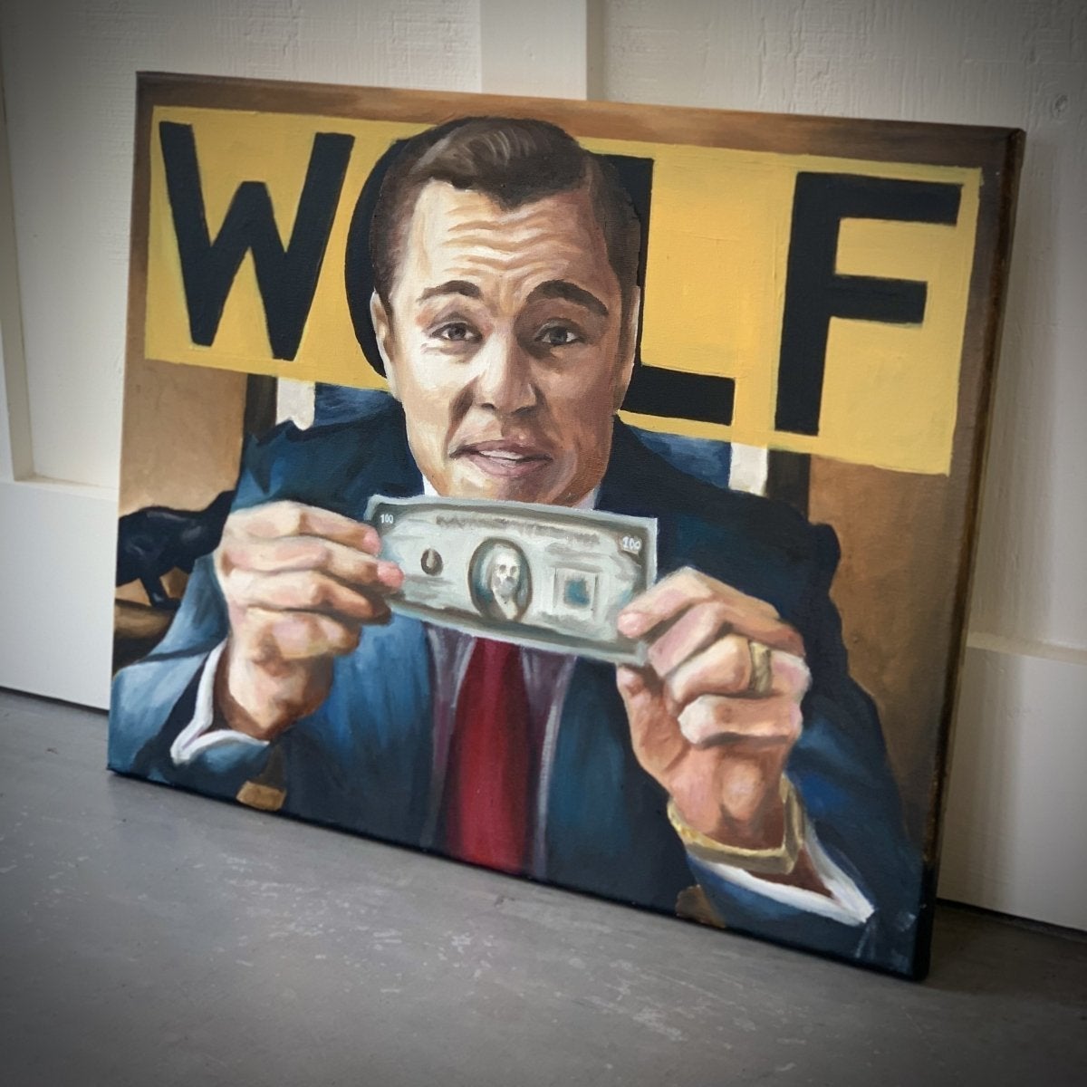 Wolf of Wall Street - "WOLF" - Original Painting - Tommy Manning Art