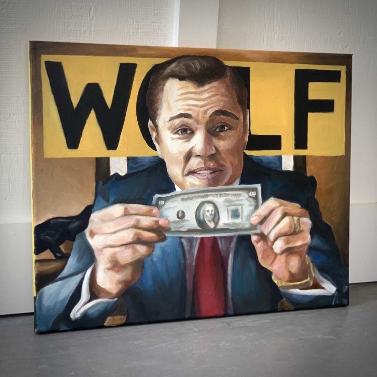 Wolf of Wall Street - "WOLF" - Original Painting - Tommy Manning Art